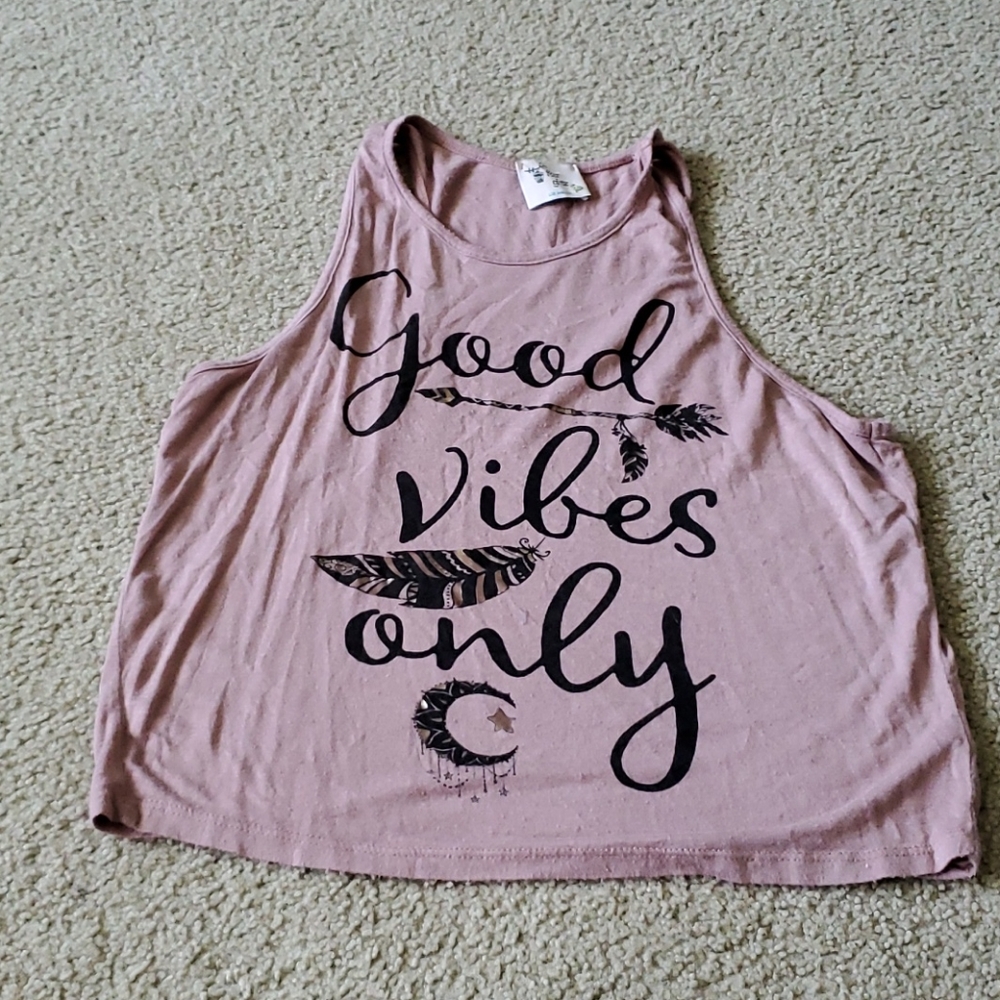 Good vibles only crop top tank
